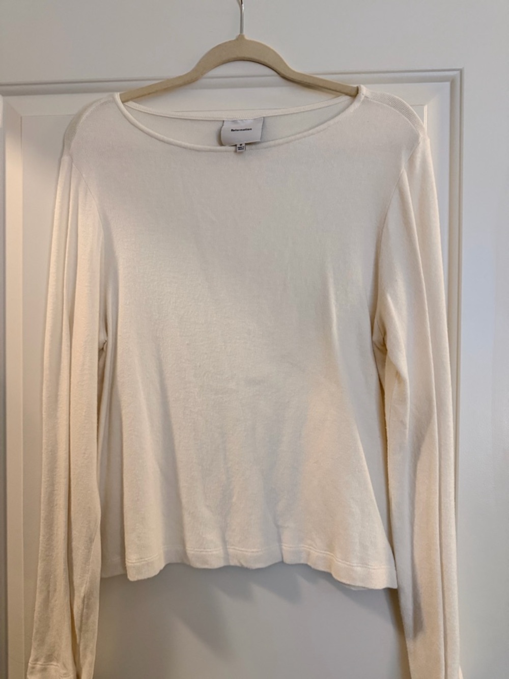 Reformation Cream Long Sleeve Tee